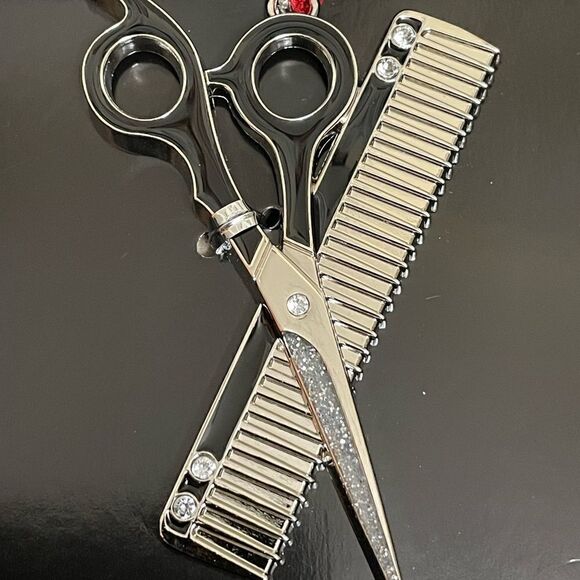 Regent Square Studio Design Hair Stylist Scissor & Comb Sparkling Ornament - Picture 8 of 9